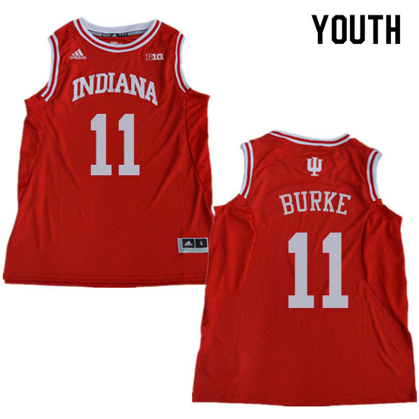 Youth #11 Shaan Burke Indiana Hoosiers College Basketball Jerseys Sale-Red
